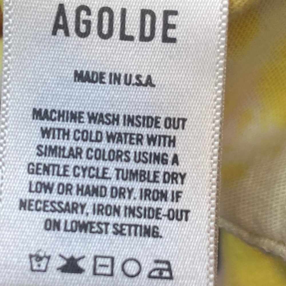 AGOLDE Linda Tie Dye Boxy Tee yellow black white crop relaxed comfortable bright - Picture 12 of 14